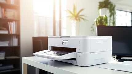 a printer on an office desk