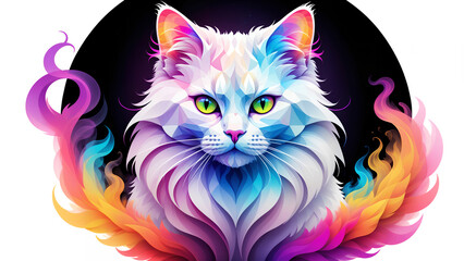 neon geometrical cat