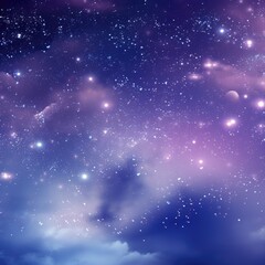 Fototapeta na wymiar Majestic Night Sky Filled With Stars and Clouds