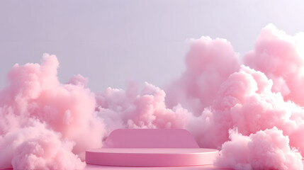 cloud, display, white, sky, fluffy, product, light, dais, cosmetic, luxury, presentation, abstract, blue, bright, nature, pedestal, pink, cloudscape, cloudy, heaven, minimal, pastel, platform, romanti