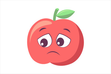 Cute Apple Funny Flat Sticker Design