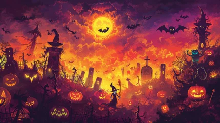 Deurstickers Halloween textured background - landscape © Kaessa