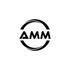 AMM letter logo design with white background in illustrator, cube logo, vector logo, modern alphabet font overlap style. calligraphy designs for logo, Poster, Invitation, etc.