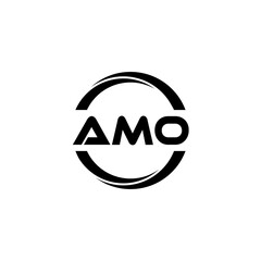 AMO letter logo design with white background in illustrator, cube logo, vector logo, modern alphabet font overlap style. calligraphy designs for logo, Poster, Invitation, etc.