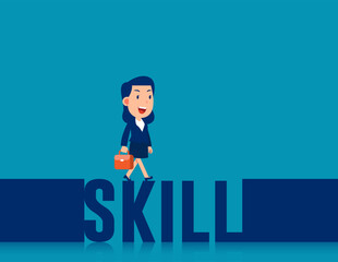 Business skill for positive progress. Business skill development vector concept