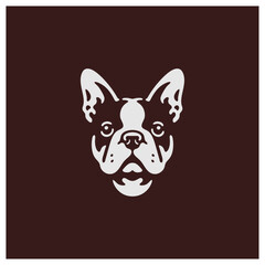 boston terrier stencil silhouette face head