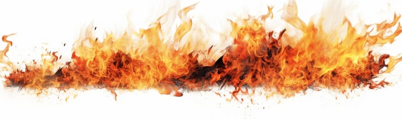red flames burning on a white background