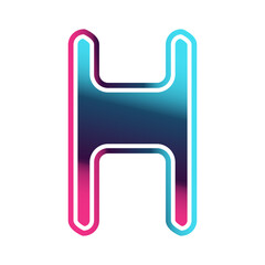 retro futuristic letter H
