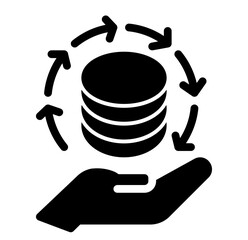 This is the Return on Investment icon from the Accounting icon collection with an Solid style