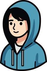 Man wearing hoodie cartoon illustration