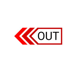 exit out icon design template element png file transparent, exit symbol red design with arrow