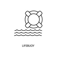 lifebuoy concept line icon. Simple element illustration.lifebuoy concept outline symbol de sign.