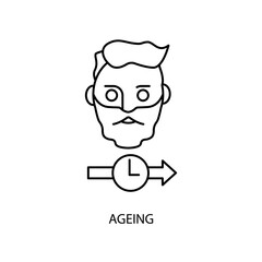 Obraz na płótnie Canvas ageing concept line icon. Simple element illustration.ageing concept outline symbol de sign.