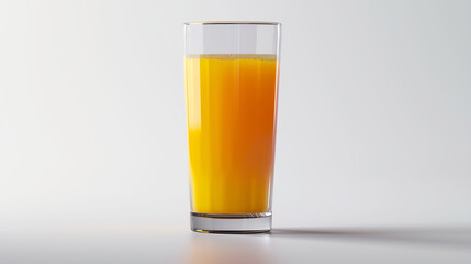 glass of fresh orange juice isolated on white background