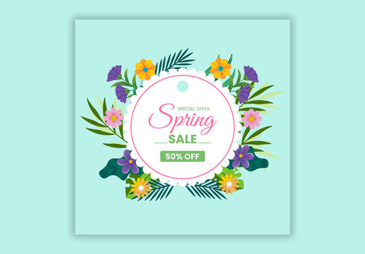 Spring Green Leafs Sale Tag Layout