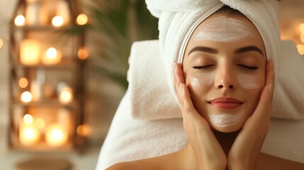 woman in a spa having a beauty facial treatment