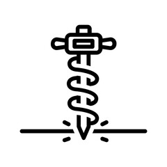 Vector black line icon for Augers