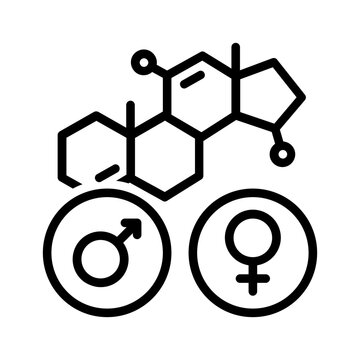 Vector black line icon for Hormone