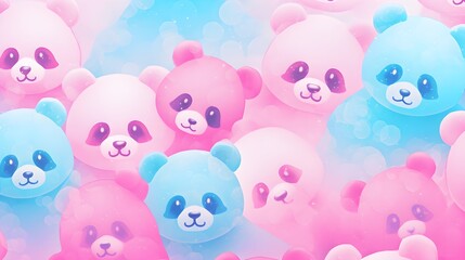 Pastel Panda Paradise Background Wallpaper