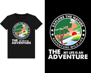 Adventure wild life T shirt design. creative design. explore the nature vintage t shirt. beautiful nature t shirt