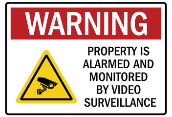 Alarm warning sign property is alarmed and monitored by video surveillance