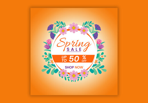 Spring Leafs Sale Tag Layout Template