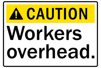 Men working above sign