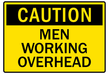 Men working above sign