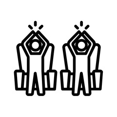 Vector black line icon for Standing ovation