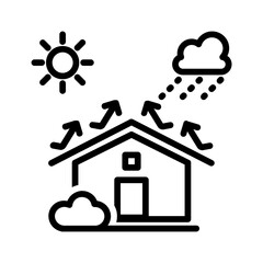 Vector black line icon for Weather resistant