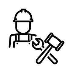 Vector black line icon for Craftsman