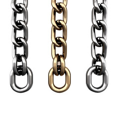 Obraz premium Macros of chain pendants isolated on transparent background