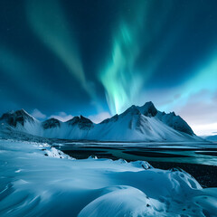 Thunderstorm in the mountains at night