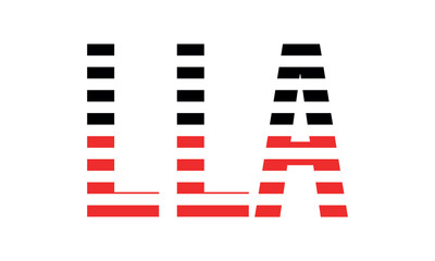 LLA three initial letter iconic line negative space minimal logo design vector template. monogram, abstract, wordmark, business, typography, minimalist, brand, company, flat, modern, unique, simple