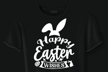 Happy easter day funny bunny easter cute rabbit typography t-shirt design vector template