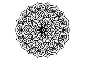 Decoration of black flowers, Mandala, vintage style, vector, Islamic, Arabian, India, Mocho, Spain, Turkey, Pakistan, China, mysterious, Ottoman style, face Picture book. Coloring