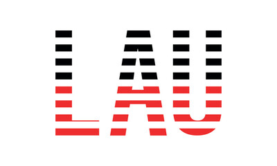 LAU three initial letter iconic line negative space minimal logo design vector template. monogram, abstract, wordmark, business, typography, minimalist, brand, company, flat, modern, unique, simple