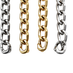 Obraz premium Macros of chain pendants isolated on transparent background