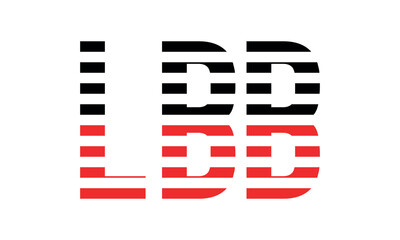 LBB three initial letter iconic line negative space minimal logo design vector template. monogram, abstract, wordmark, business, typography, minimalist, brand, company, flat, modern, unique, simple