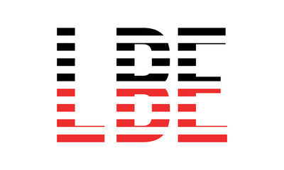 LBE three initial letter iconic line negative space minimal logo design vector template. monogram, abstract, wordmark, business, typography, minimalist, brand, company, flat, modern, unique, simple