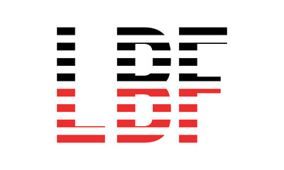 LBF three initial letter iconic line negative space minimal logo design vector template. monogram, abstract, wordmark, business, typography, minimalist, brand, company, flat, modern, unique, simple