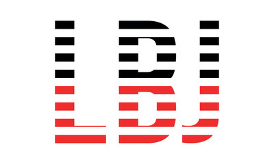 LBJ three initial letter iconic line negative space minimal logo design vector template. monogram, abstract, wordmark, business, typography, minimalist, brand, company, flat, modern, unique, simple