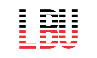 LBU three initial letter iconic line negative space minimal logo design vector template. monogram, abstract, wordmark, business, typography, minimalist, brand, company, flat, modern, unique, simple