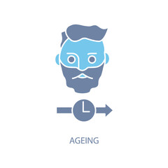 ageing concept line icon. Simple element illustration.ageing concept outline symbol de sign.