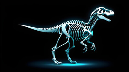Fototapeta na wymiar tyrannosaurus rex dinosaur skeleton isolated on black background