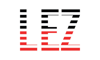 LEZ three initial letter iconic line negative space minimal logo design vector template. monogram, abstract, wordmark, business, typography, minimalist, brand, company, flat, modern, unique, simple