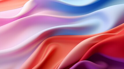 Obraz premium abstract colorful background with smooth wavy silk or satin texture.