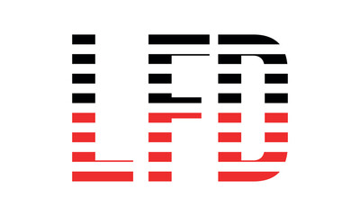 LFD three initial letter iconic line negative space minimal logo design vector template. monogram, abstract, wordmark, business, typography, minimalist, brand, company, flat, modern, unique, simple