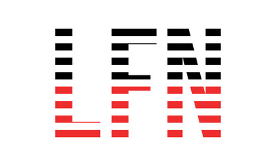 LFN three initial letter iconic line negative space minimal logo design vector template. monogram, abstract, wordmark, business, typography, minimalist, brand, company, flat, modern, unique, simple