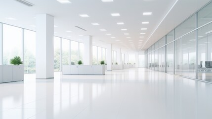 Modern office interior with white design.